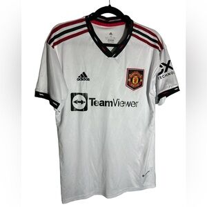 Adidas Manchester United Jersey 22/23 Away White Soccer Size Small